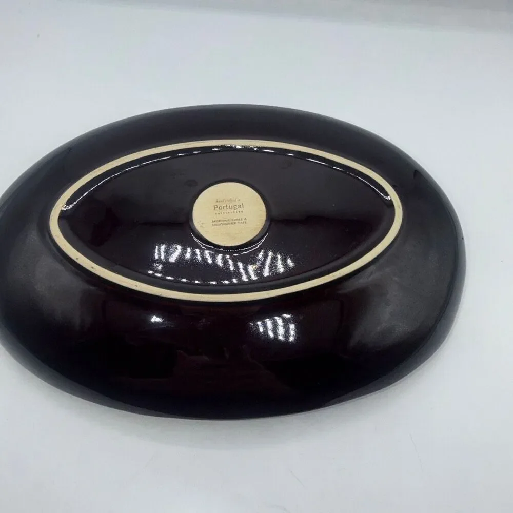 POTTERY BARN Brown Speckle Glaze Serving Platter- 14” x 9.5”